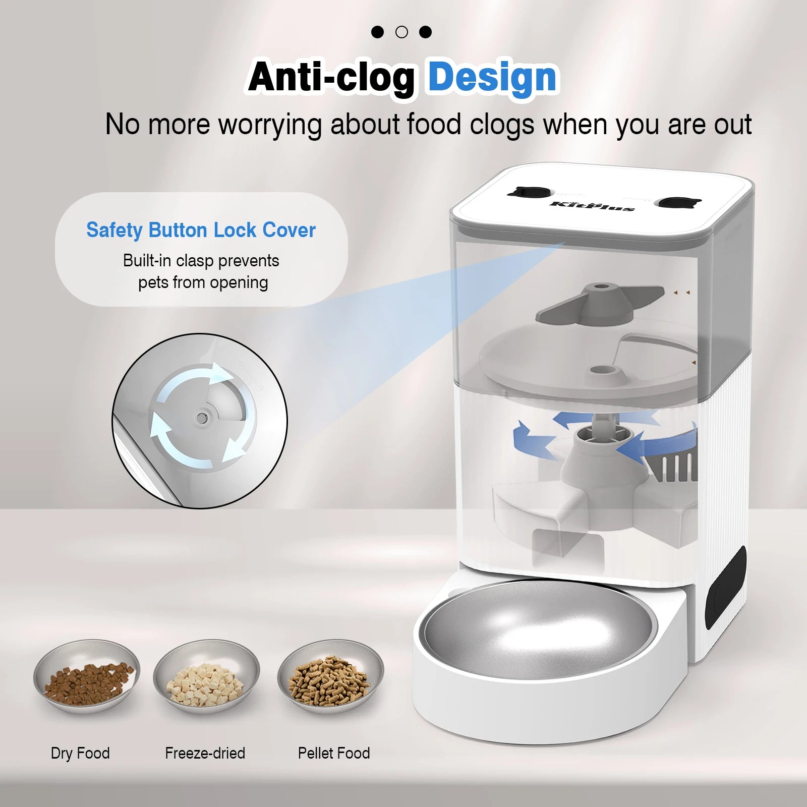 Automatic Pet Feeder with APP Control, Dog Feeder Automatic with Timer, Cat Food Dispenser, Locked Lid, Feeding＆Recordi