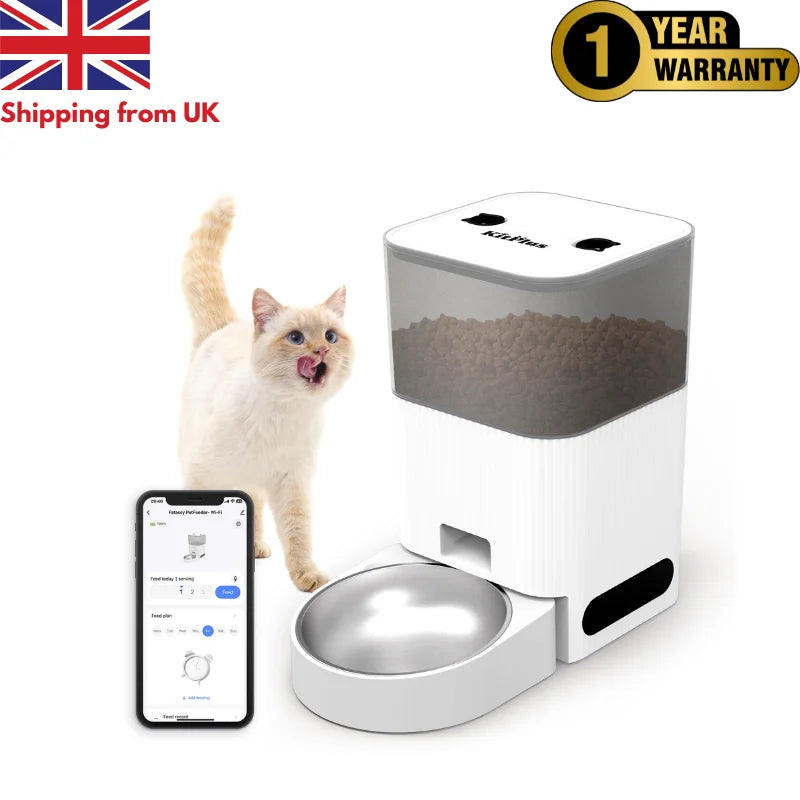 Automatic Pet Feeder with APP Control, Dog Feeder Automatic with Timer, Cat Food Dispenser, Locked Lid, Feeding＆Recordi